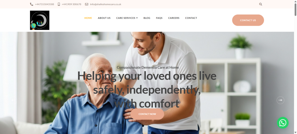 shalleshomecare.co.uk website design by ediaro.com portfolio